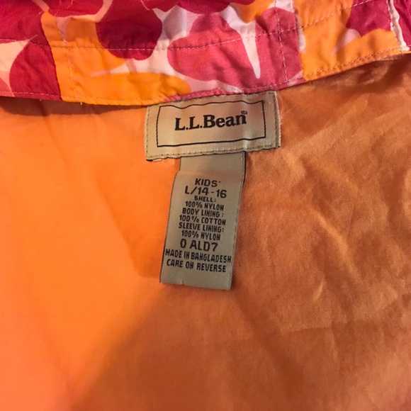 L L bean Flower power hooded wind breaker rain jacket - Picture 12 of 14